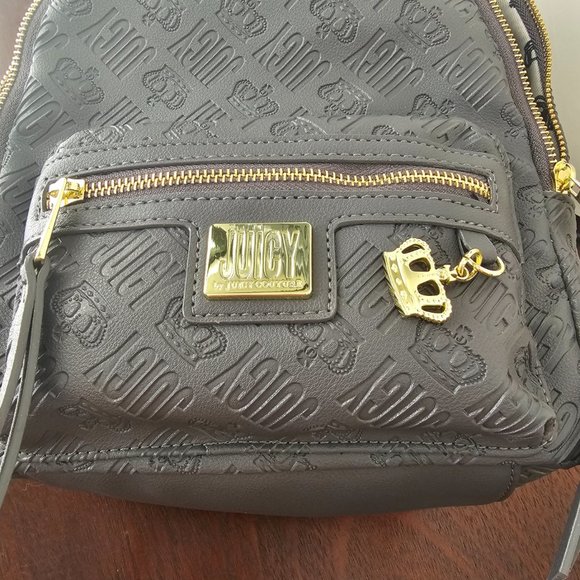 Juicy Couture Crowd Pleaser Emboss Backpack Grey Rabbit Gray 10\